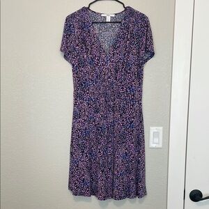 Blue and Pink Flutter Sleeve Sundress